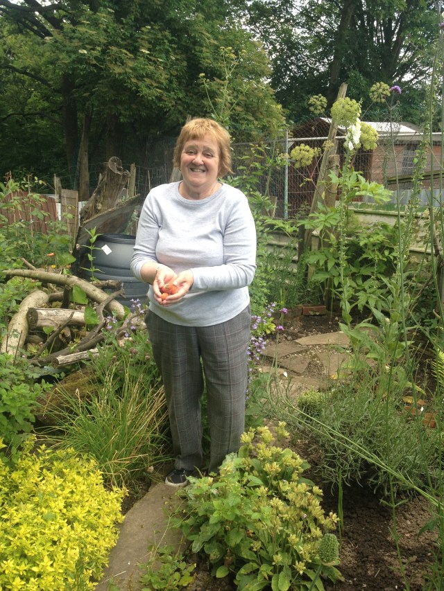 Happy plot holder Sandra