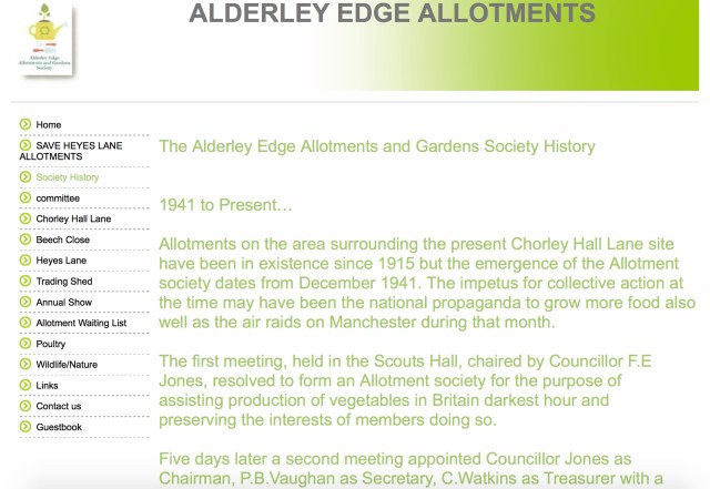 Click for Alderley Edge Allotments Society website