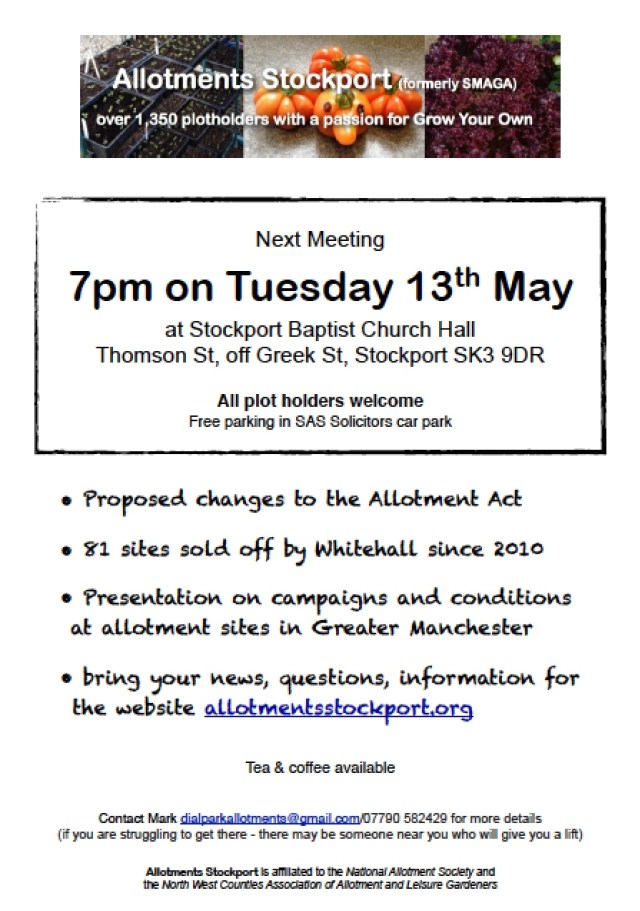 Agenda Allotments Stockport Meeting 13th May 2014