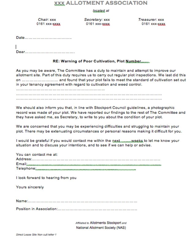 First Non-Cultivation Letter